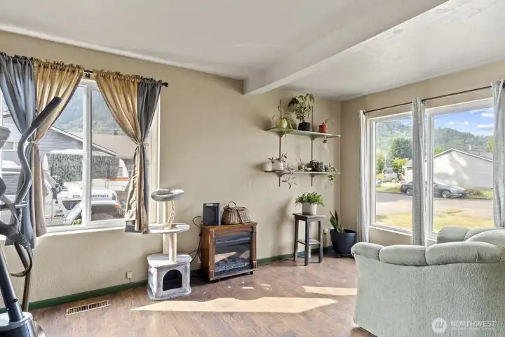 Hard wood floors throughout the entire home.