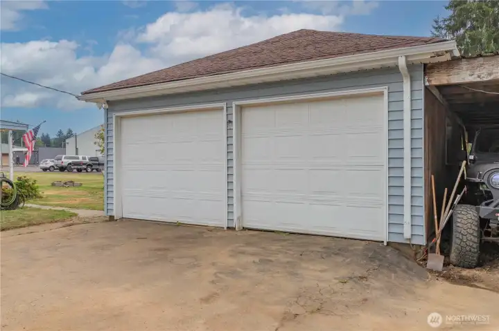 nice 2 car garage with a carport for your toys
