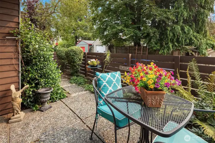 This patio stretches the full width of the condo