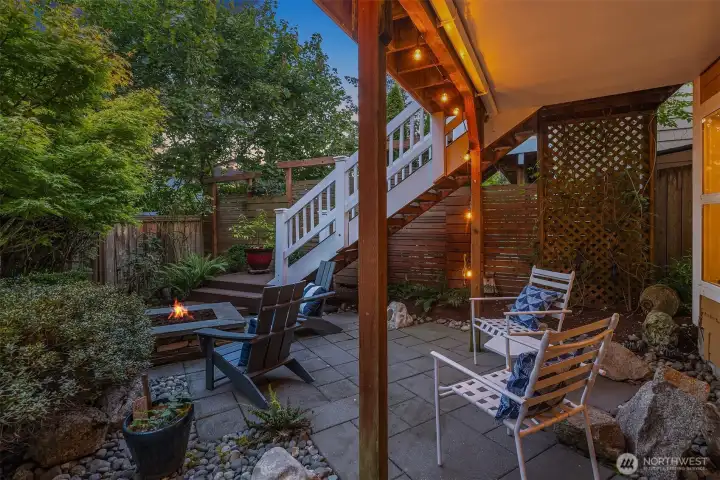 A covered patio area awaits.