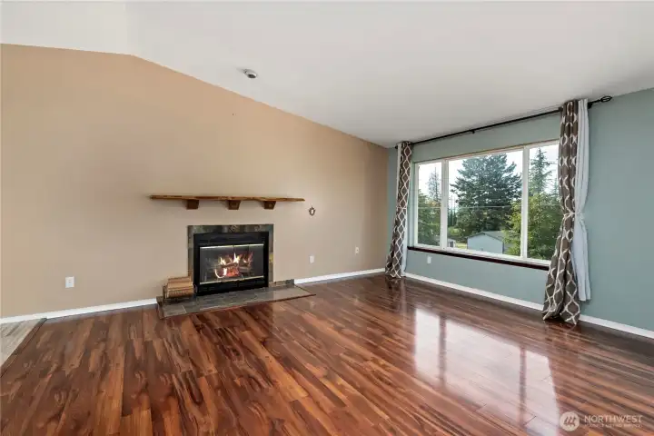 wood burning fireplace