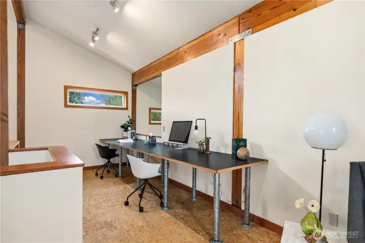Upstairs loft with desks