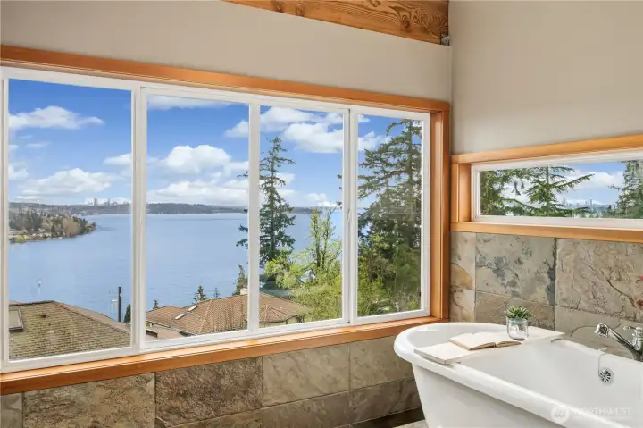 Primary suite with lake views