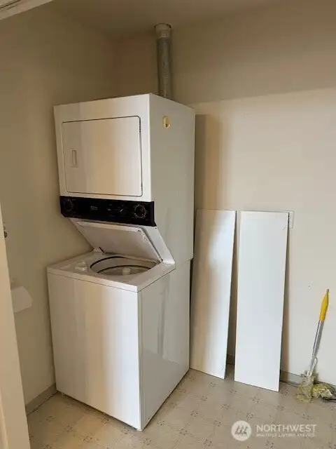 Closet with stack laundry