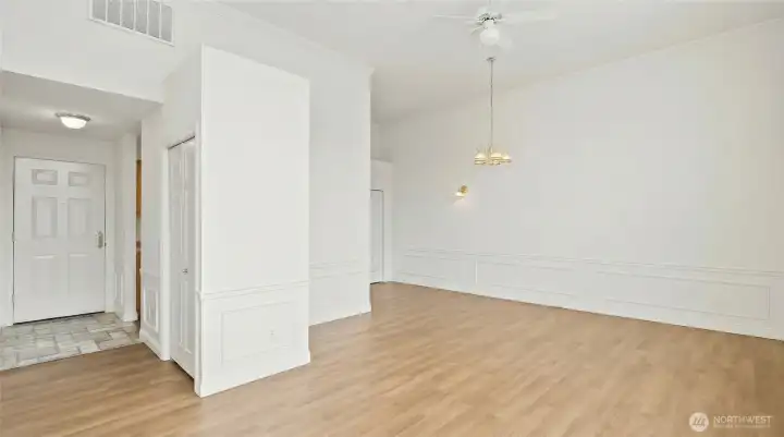 Living room looking back towards front door.