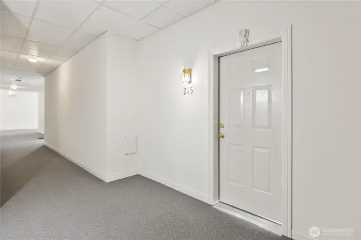 Wide hall way outside out front door.