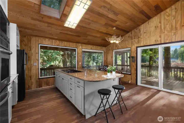 So much light - skylight over the kitchen.