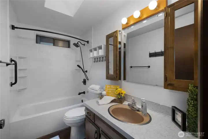 Updated bathroom on upper floor.