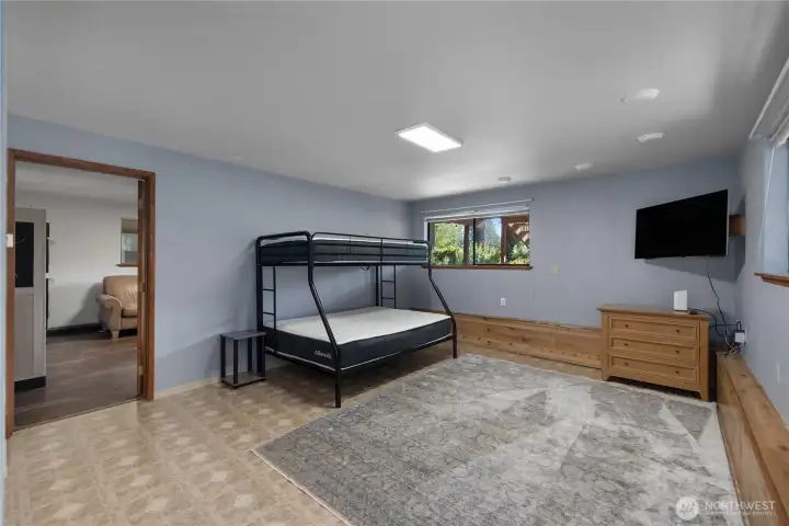 Extra large primary main floor bedroom - zero step entry.