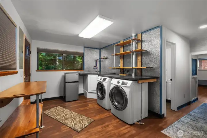 Utility room, door on the left enters from the street side.