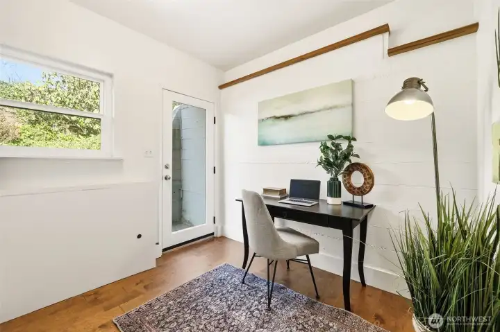 Cosmetic updates to create this livable space...engineered hardwoods, solid glass door, cadet wall heater and painted.