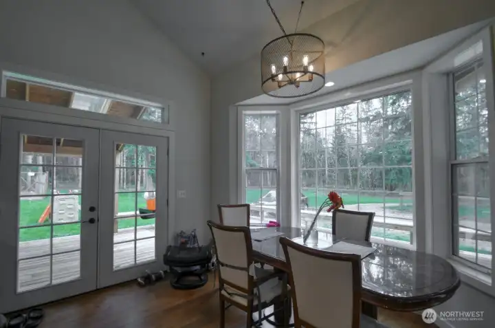 Dining room flooded with natural light