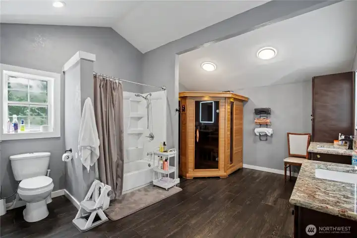 Large second primary bathroom, with a sauna!