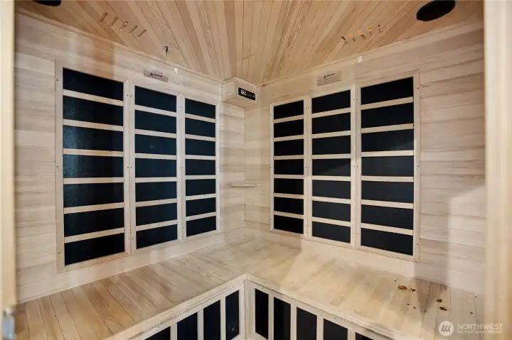 Interior of the sauna.
