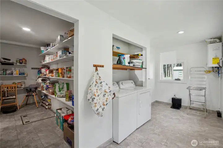 Laundry and walk in pantry.