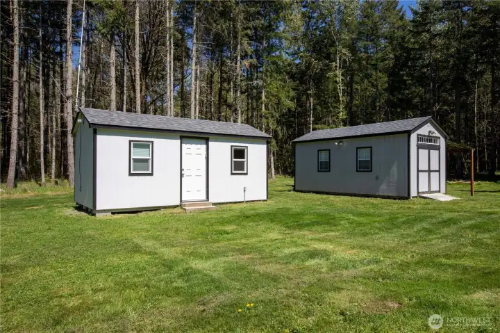 Completely finished office and shed, both with power.
