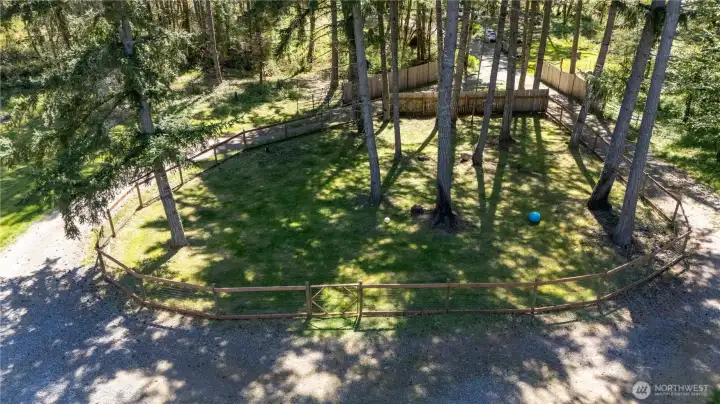 Fully fenced goat pen