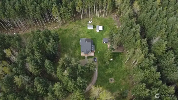 Bird's eye view of home and grounds