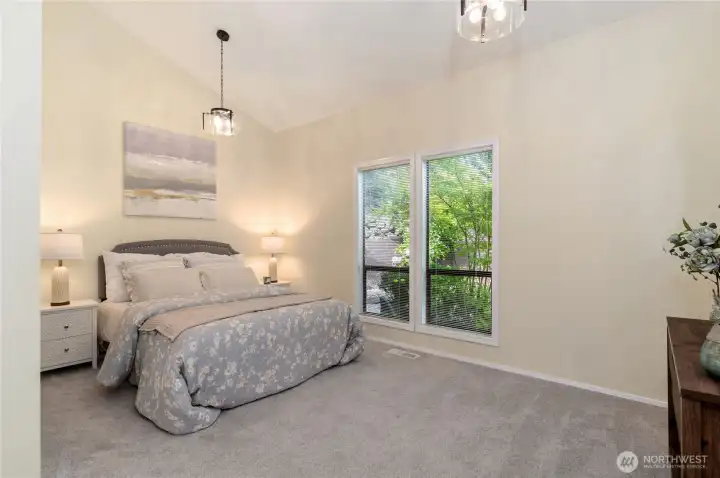 Spacious main floor bedroom with walk in closet
