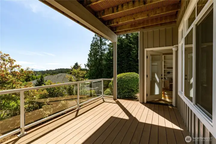 Covered deck on lower level - composite decking