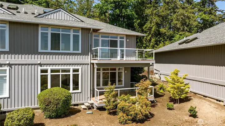 View of both upper/lower decks - low maintenance living at it's best
