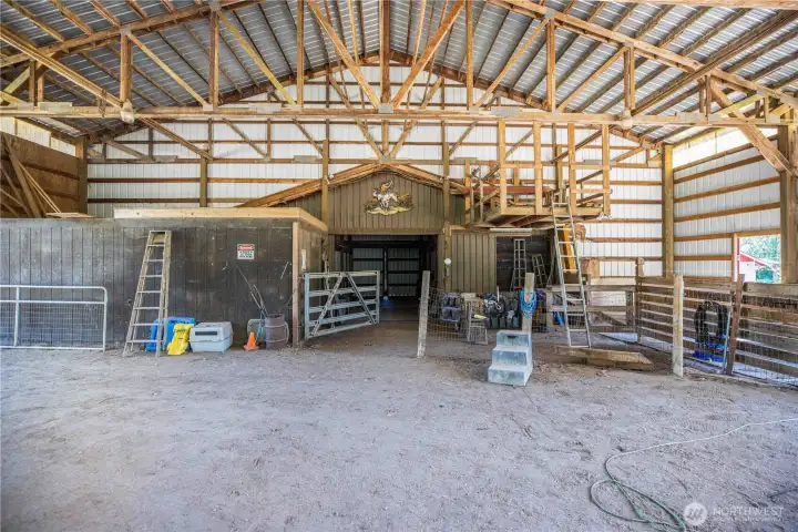 Space over the tack room could be an officee, storage, or? Space over the tack room could be an officee, storage, or?