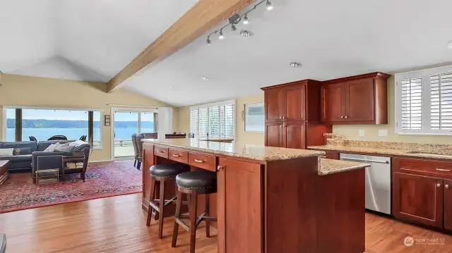 Looking from the kitchen towards the dining and living rooms. Lots of room for guests.