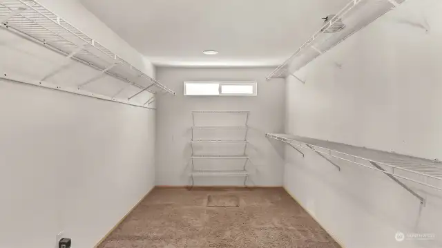 Huge walk in closet that could double as a nursery.