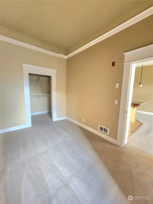 Bedroom with large walkin closet