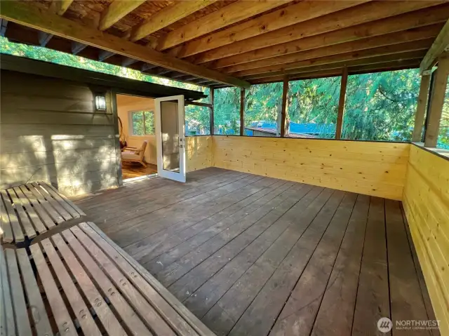 Covered deck off the sitting room.
