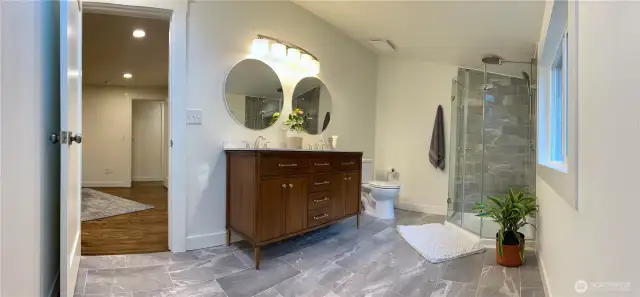 Bathroom off primary. Heated floors.