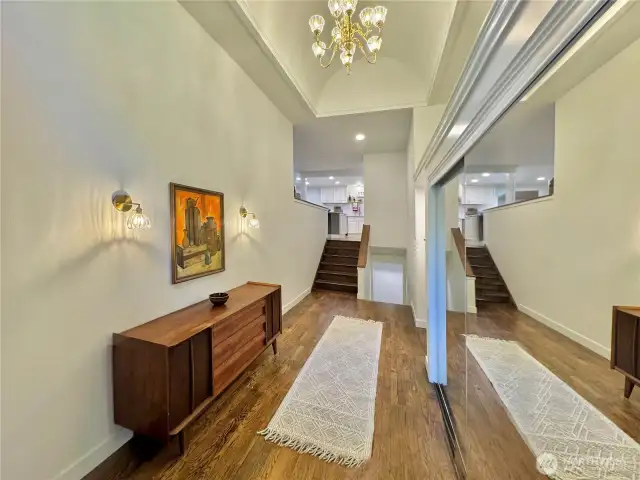 Entry Foyer. A few steps to main level and a few steps to lower level.
