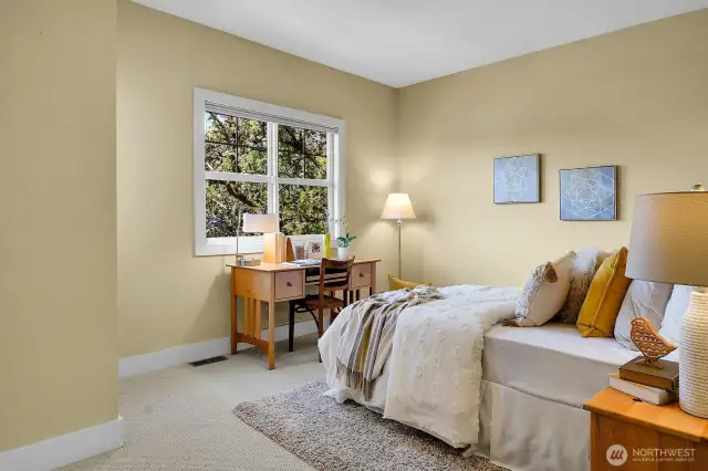 This is the third bedroom upstairs. Very spacious and comfortable. It has a western orientation, so lots of natural light.