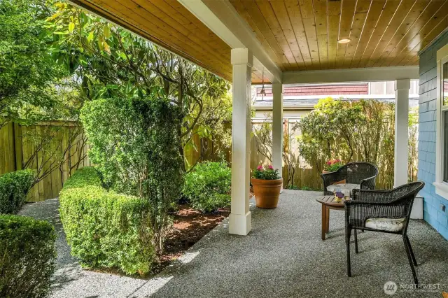 Here is the peaceful patio just outside the front door.