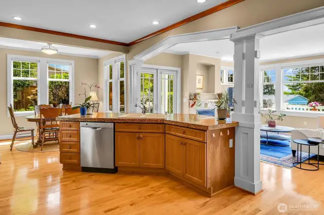 This is the view of the kitchen from the butler's pantry.