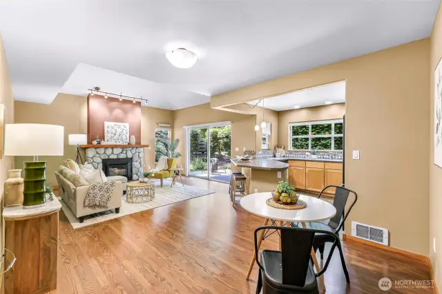 Spacious living, dining and kitchen open concept lifestyle