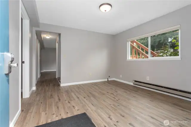 Ground floor entry into lower floor