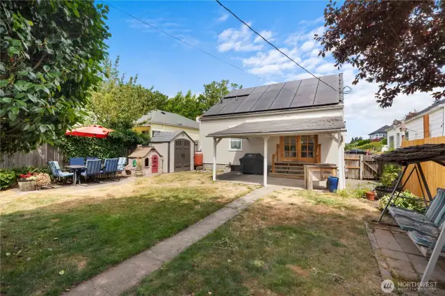 Backyard- solar panels for energy savings