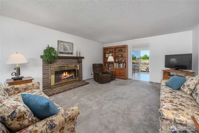 Meticulously maintained and all on one level. Natural sunlight and wood burning fireplace for the winter months.