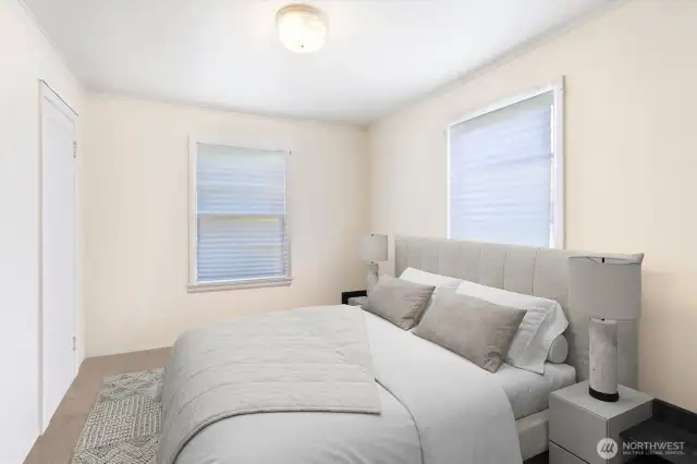 Bedroom is virtually staged