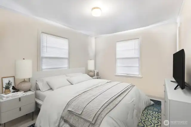 Bedroom is virtually staged