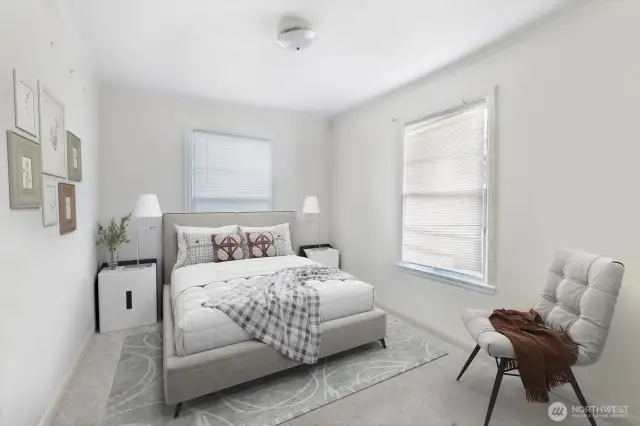 Bedroom is virtually staged