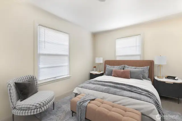 Bedroom is virtually staged