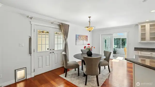 Casual dining area is an inviting spot for relaxed meals and conversation.