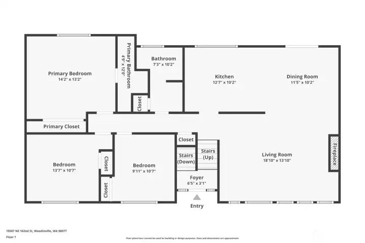 Upstairs floor plan.