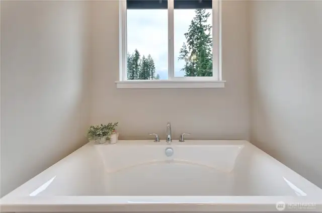 Large, inviting and relaxing: our included acrylic free-standing tub.