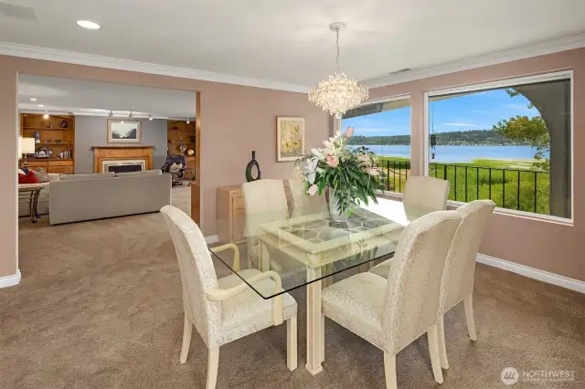 Large Dinning Room with Views of Lake Washington