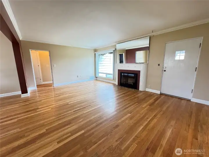 Wood burning fireplace, snuggle up when raining