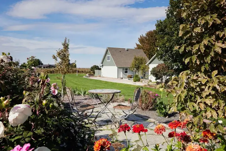 Seating area with flowers