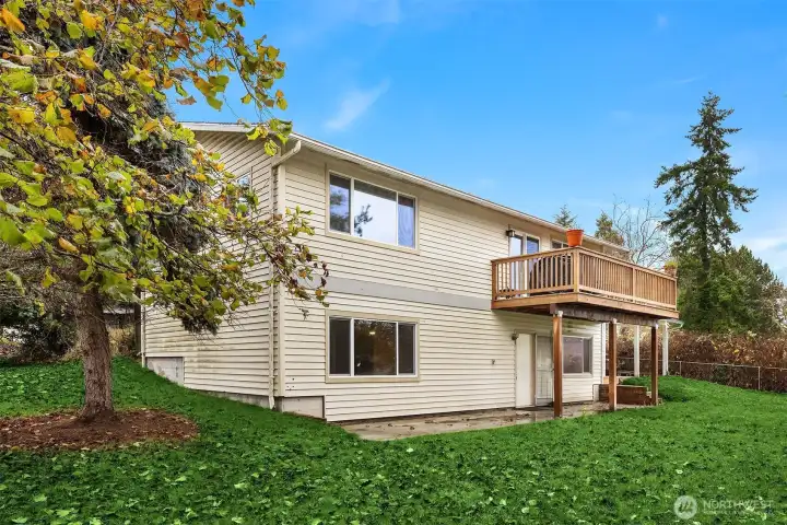 Large patio off the lower level would be great for sunny summer days.